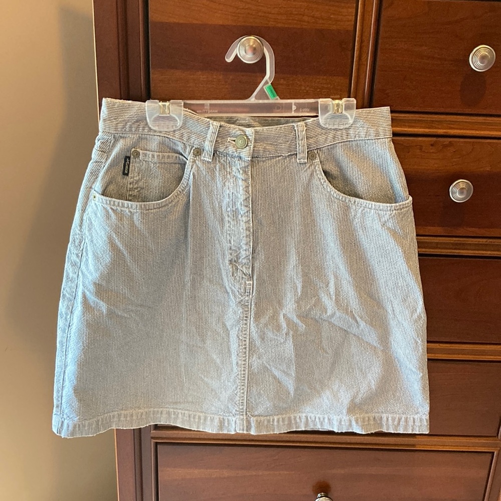 Lauren Ralph Lauren Vinyage denim blue and white striped skirt, 8, 100% cotton